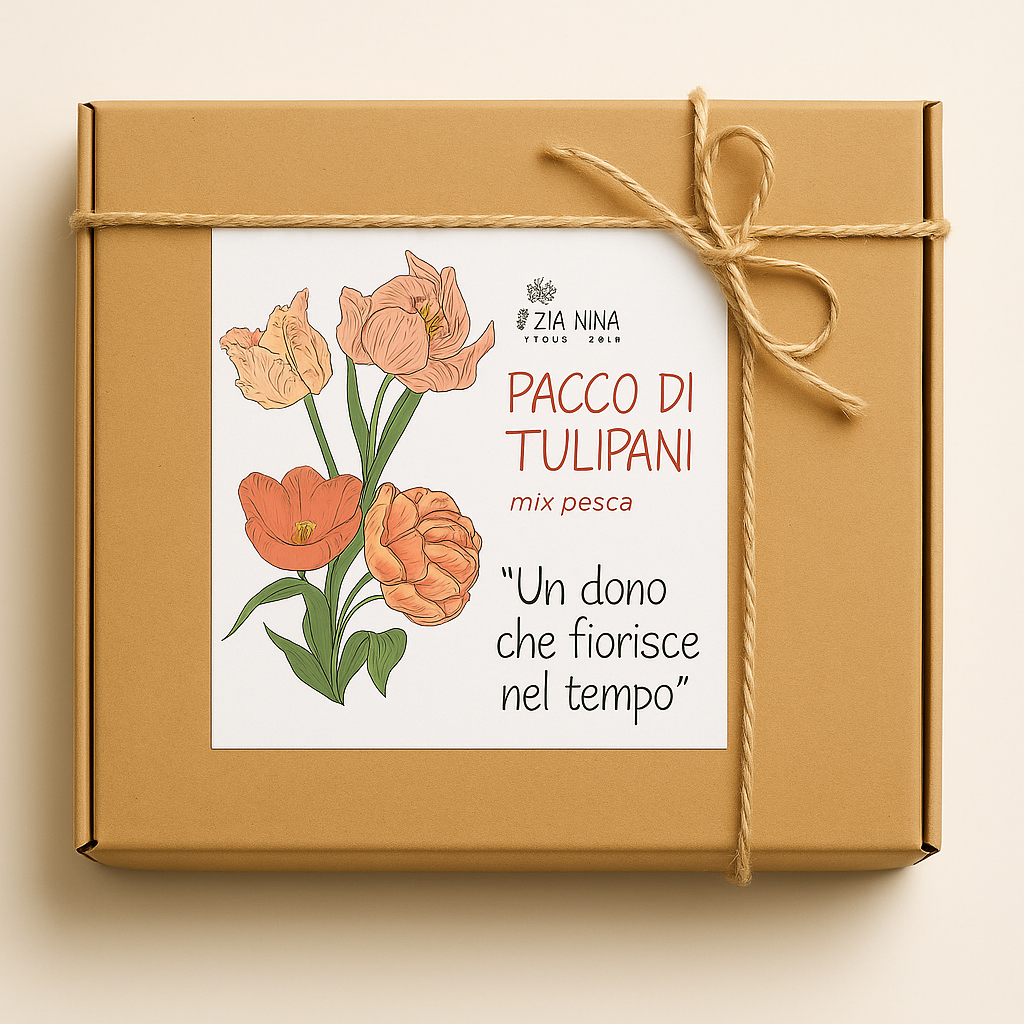 Scatola 10 Tulipani Pesca Mix
