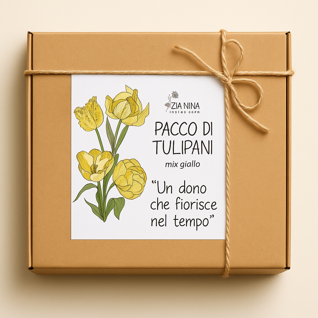 Scatola 10 Tulipani Giallo Mix