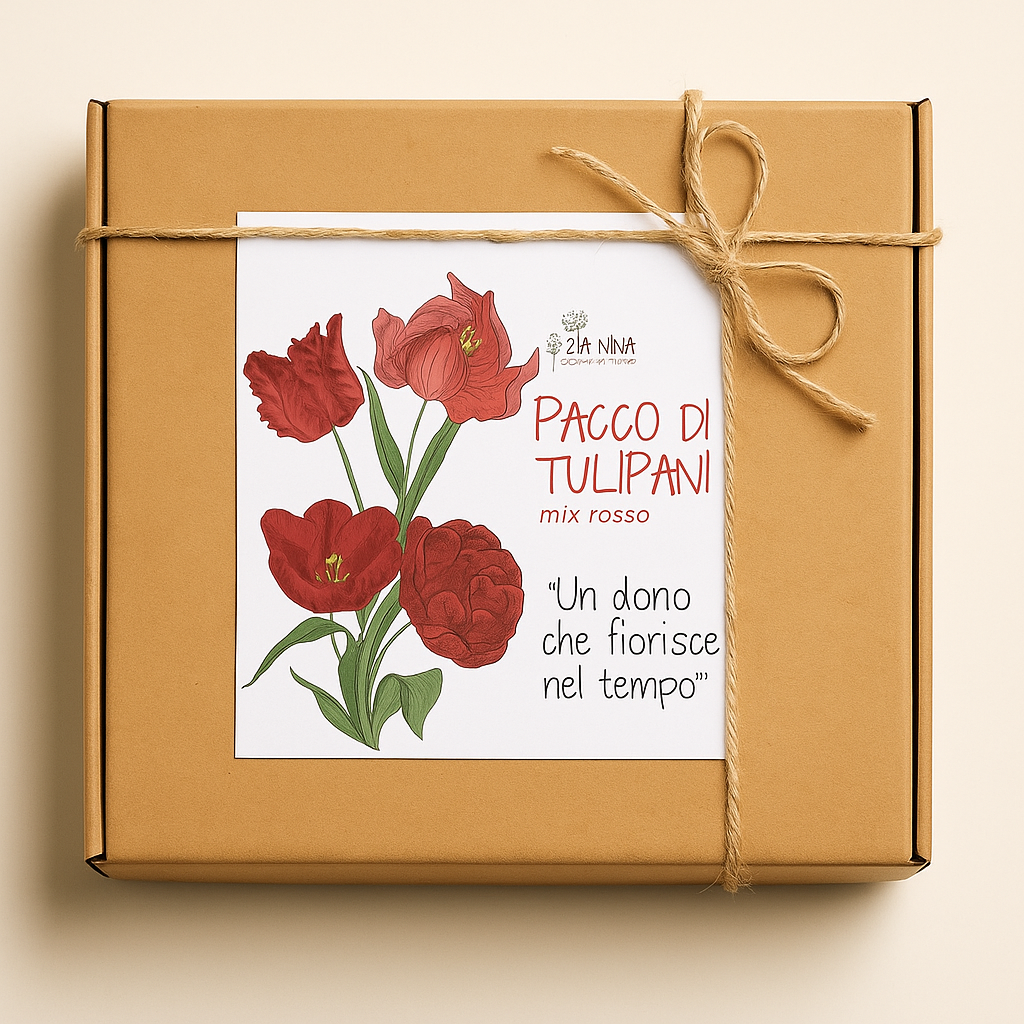 Scatola 10 Tulipani Rossi Mix