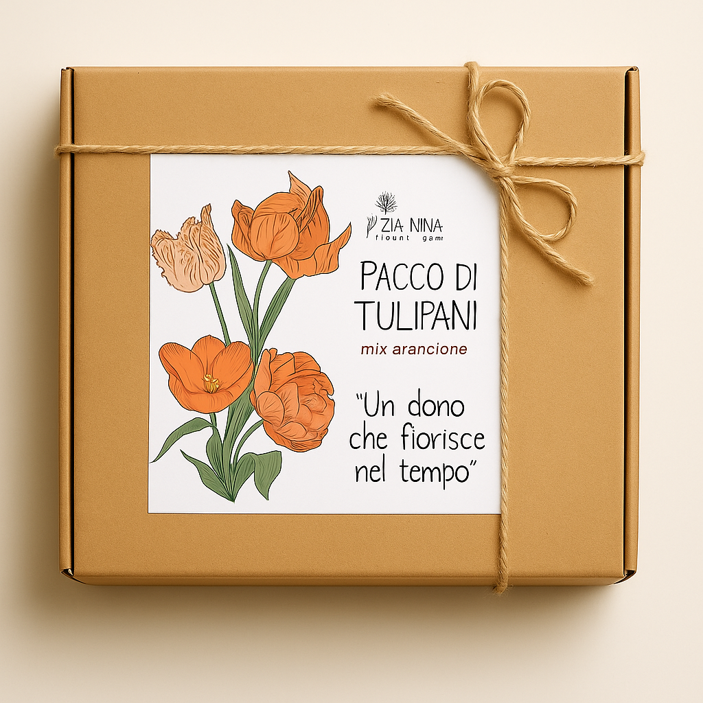 Scatola 10 Tulipani Arancio Mix