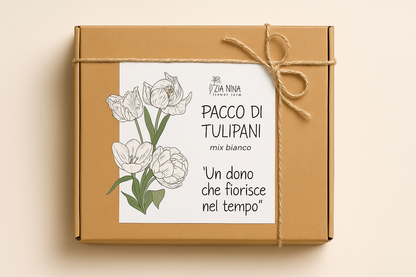 Scatola 10 Tulipani Bianco Mix