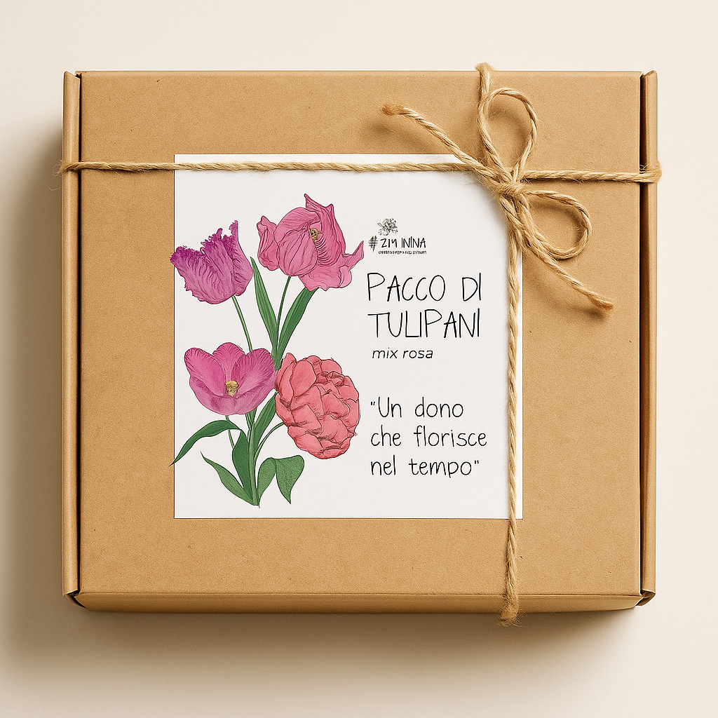 Scatola 10 Tulipani Rosa Mix